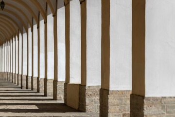 Arches of a historic building in perspective