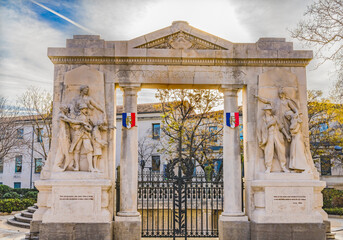 War Memorial Dead Esplanade Charles De Gaulle Nimes Gard France