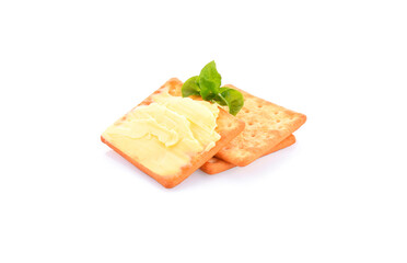 biscuits and butter isolated on white background