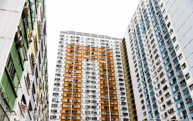 Facade of modern apartment building