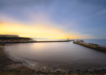 Fototapeta na wymiar Whitby Harbour Sunset