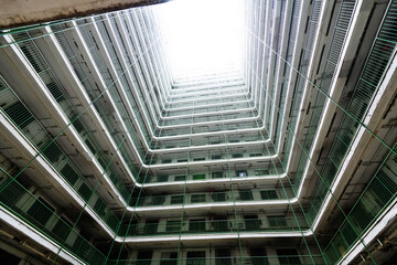 Packed apartment building in Hong Kong