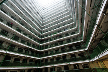 Packed apartment building in Hong Kong