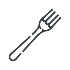 Vector fork line icon isolated on transparent background.