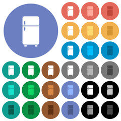Refrigerator with freezer solid round flat multi colored icons