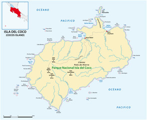 map of costa rican pacific island cocos island