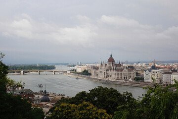 Fototapeta na wymiar Panoramic Views of Budapest and The River Danube