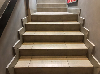 Stairs in building corridor at the restaurant