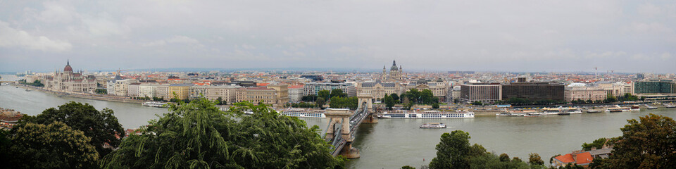 Panoramic Views of Budapest and The River Danube