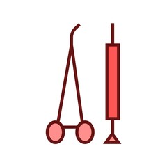 Gynecological instruments icon. Medical tools illustration.