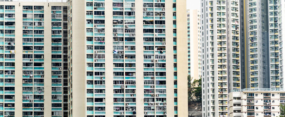 Facade of modern apartment building