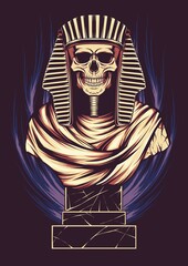 Skull Statue Vector Illustration