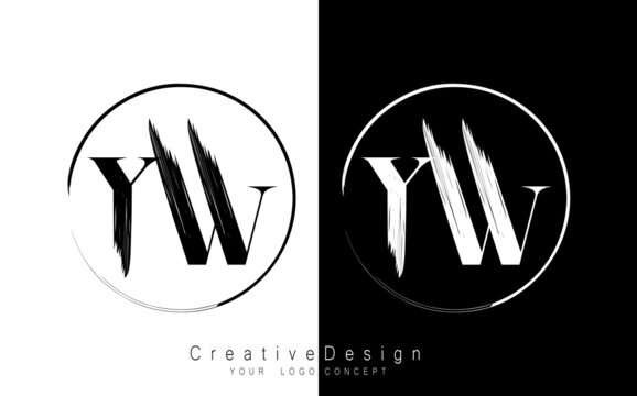 YW letter logo design template vector