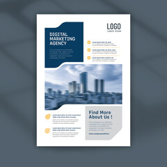 corporate brochure flyer blue color modern template