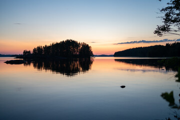Obraz na płótnie Canvas finnish sunset, pure nature