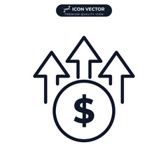 Obraz premium Financial growth. profit icon symbol template for graphic and web design collection logo vector illustration