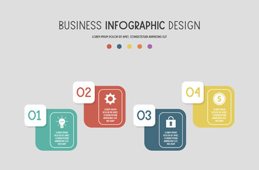 Business infographic with icons. Concept of a diagram. Vector