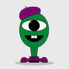 A green character with one eye