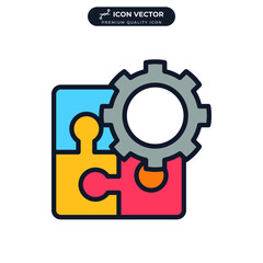 puzzle solution icon symbol template for graphic and web design collection logo vector illustration
