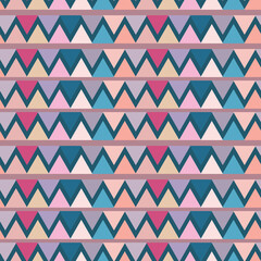 Abstract geometric vector pattern with triangles, seamless repeat background.