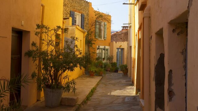 Collioure traditional village with colorful houses on the south of France