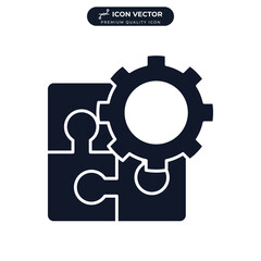 puzzle solution icon symbol template for graphic and web design collection logo vector illustration