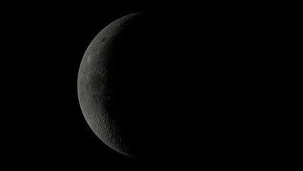 Moon surface rotation with a lot of crater