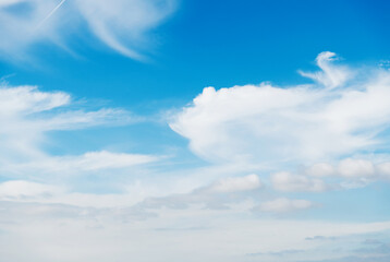 Fototapeta premium Blue sky with white clouds background