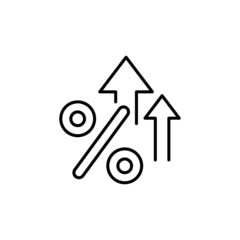 Increase Rate icon in vector. logotype