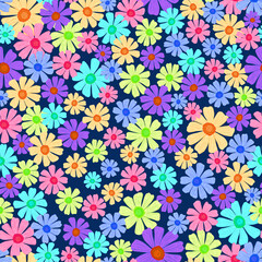 Floral seamless pattern. Endless print of small flowers.