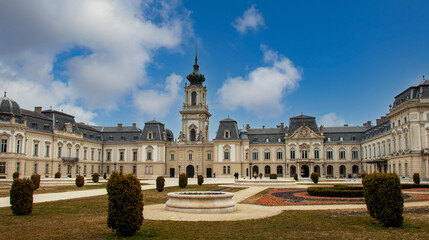 Festetics Palace view from the inner park in Keszthely Hungary 