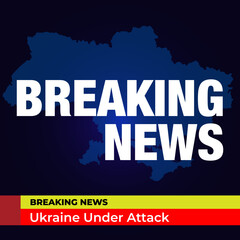 Background screen saver on breaking news. Breaking news on ukraine map background.