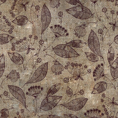 Graphic flowers on canvas background. Seamless pattern for decoration papers and fabric napkin.