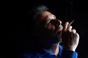 Man smoking a cigarette