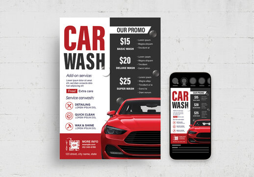 Car Wash Flyer Poster Layout