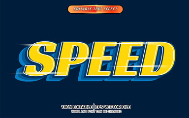 Speed 3d editable text effect template element headline design vector artwork