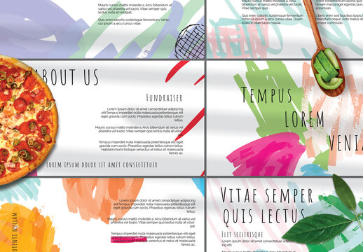 Presentation Deck Layout with Bright Abstract Strokes for Universal Fundraiser Event