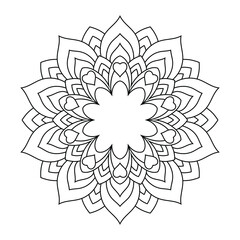 Zentangle inspired mandala zen doodle illustration with tribal boho chic ornaments. Oriental ornamental background.
