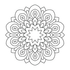 Zentangle inspired mandala zen doodle illustration with tribal boho chic ornaments. Oriental ornamental background.
