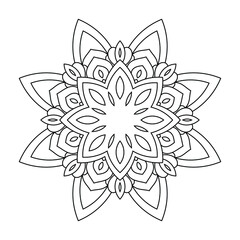 Zentangle inspired mandala zen doodle illustration with tribal boho chic ornaments. Oriental ornamental background.
