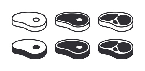 Steak icon. Butcher logo. Meat tenderloin. Logo template. Porter House. Protein food. Healthy food. Steak logotype. Butcher shop. Beefsteak. Steak house. Pork. Street food icon. Barbecue icon. Steak 