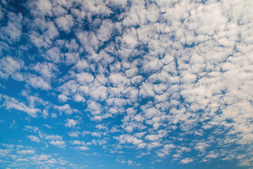 Beautiful sky background with picturesque cirrocumulus clouds