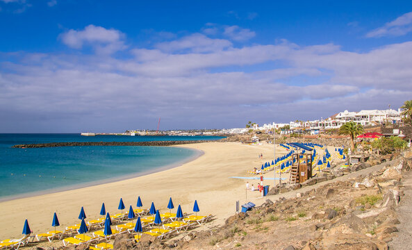 Playa Dorada is of Playa Blanca's beaches in Lanzarote in the Canary Islands.