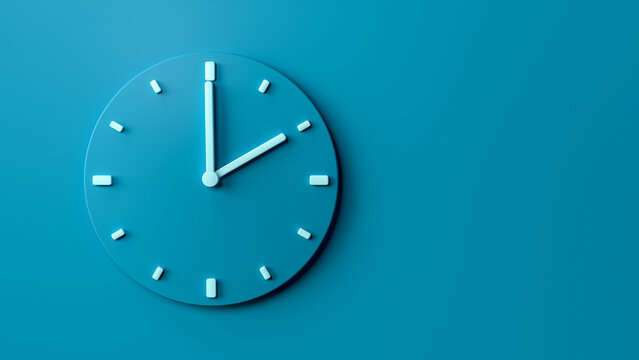 3d illustration of 2 o'clock sea blue Office Wall Clock