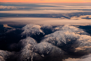 Clouds background and texture, clouds from airplane window
