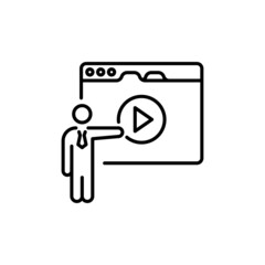 Video Lesson icon in vector. logotype