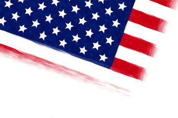 Fototapeta premium USA patriotic background. Digital watercolor painting illustration.