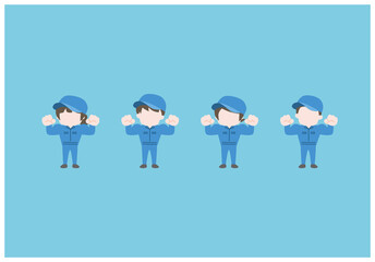 シンプルな作業員セット（ムキムキ）