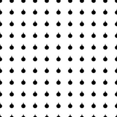 Square seamless background pattern from black Christmas tree toys. The pattern is evenly filled. Vector illustration on white background