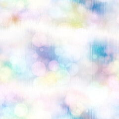 Seamless pale pastel tie dye bokeh texture. Soft tone on tone summer repeat background with washed out sun bleached ink dyed effect. 